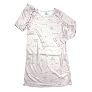 Carter's Small Youth Girls XS Pink Night Gown Pajama PJ Long Sleeve Sleepwear
